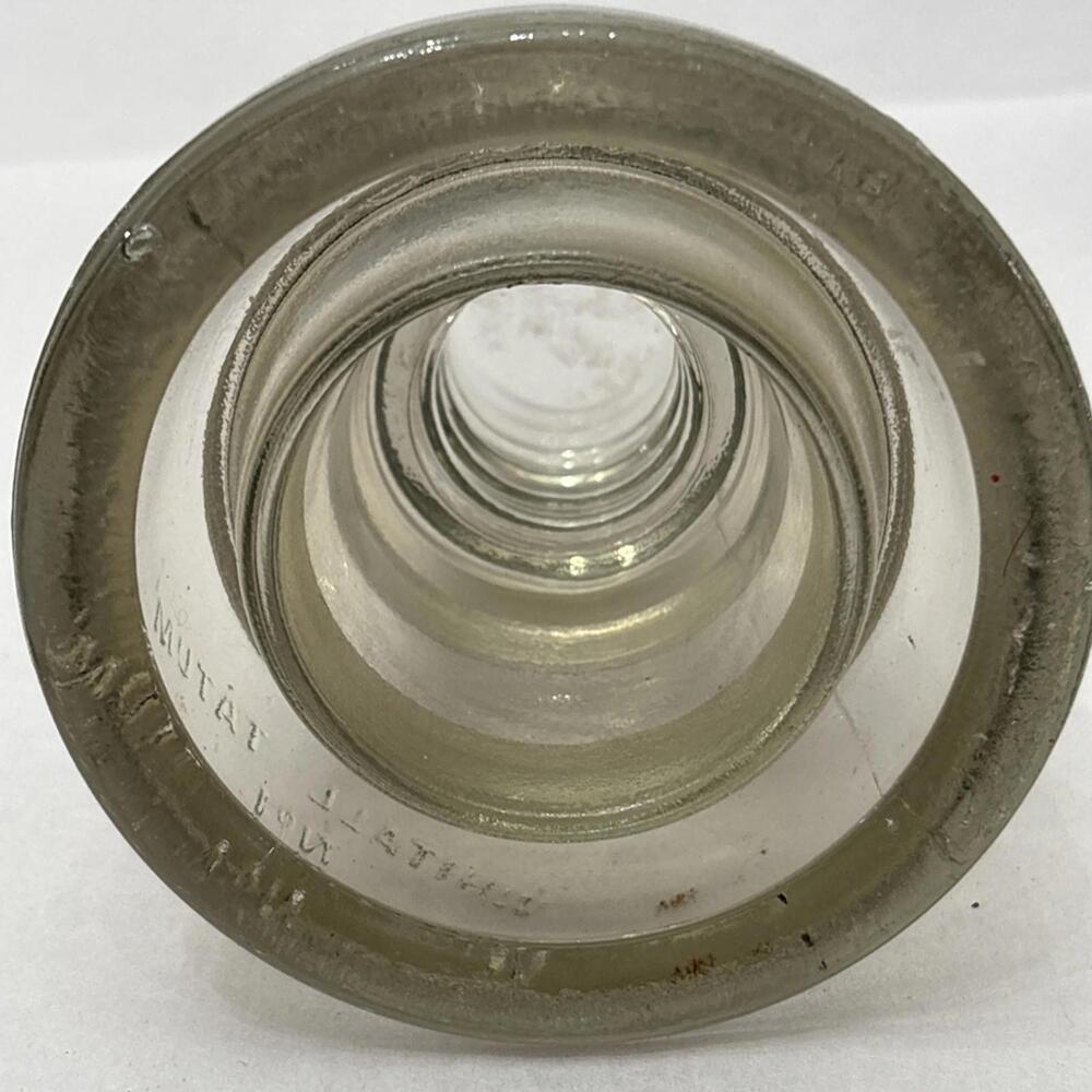Glass Insulator Whitall Tatum Co. No. 1 Made in USA 42 - 46, Clear Glass - Picture 5 of 6